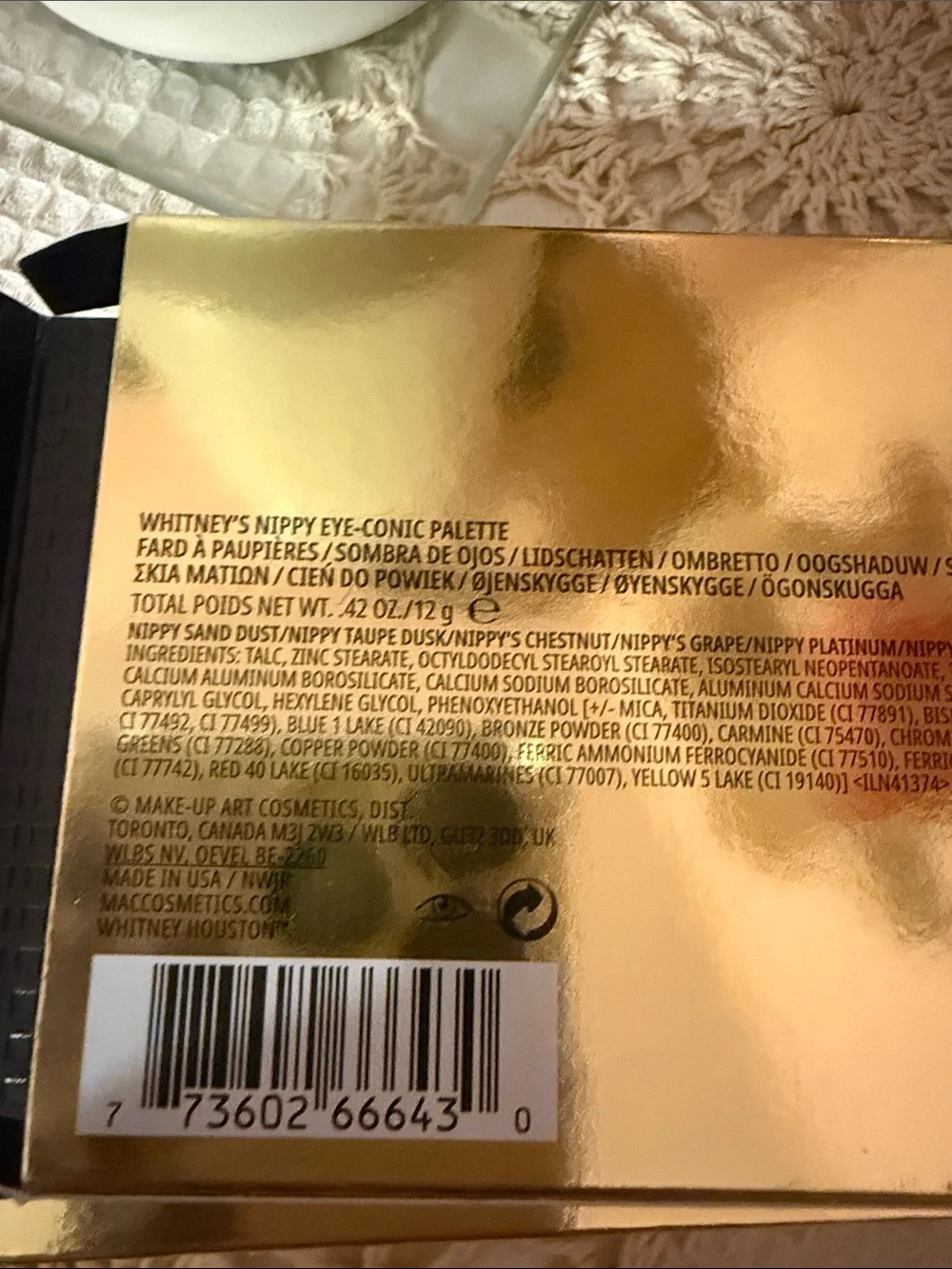 BNIB whitney Houston by MAC Cosmetics Metallic Eyeshadow Palette Packaging
